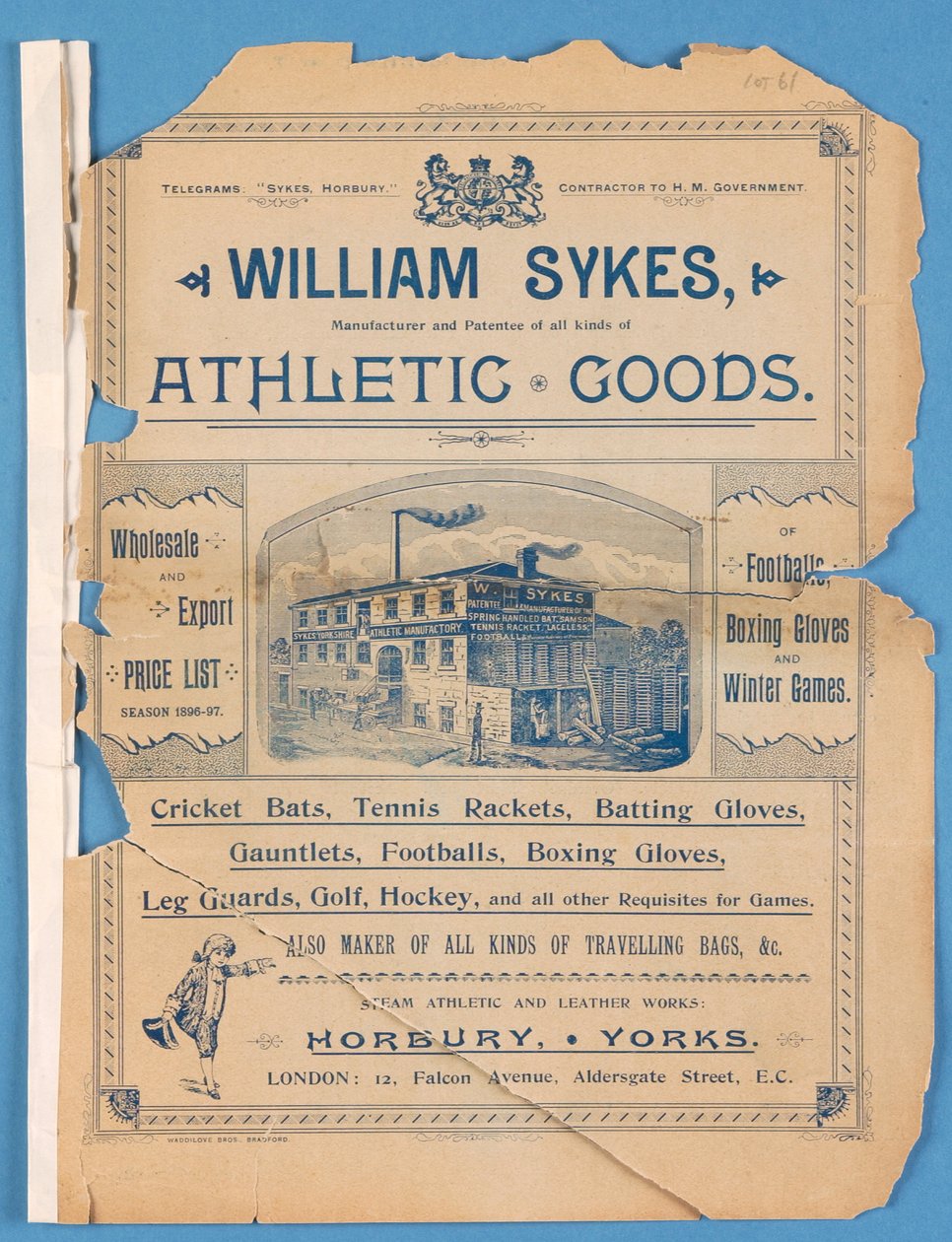 William Sykes tarafından üretilen ekipman kataloğu, 1896 by English School