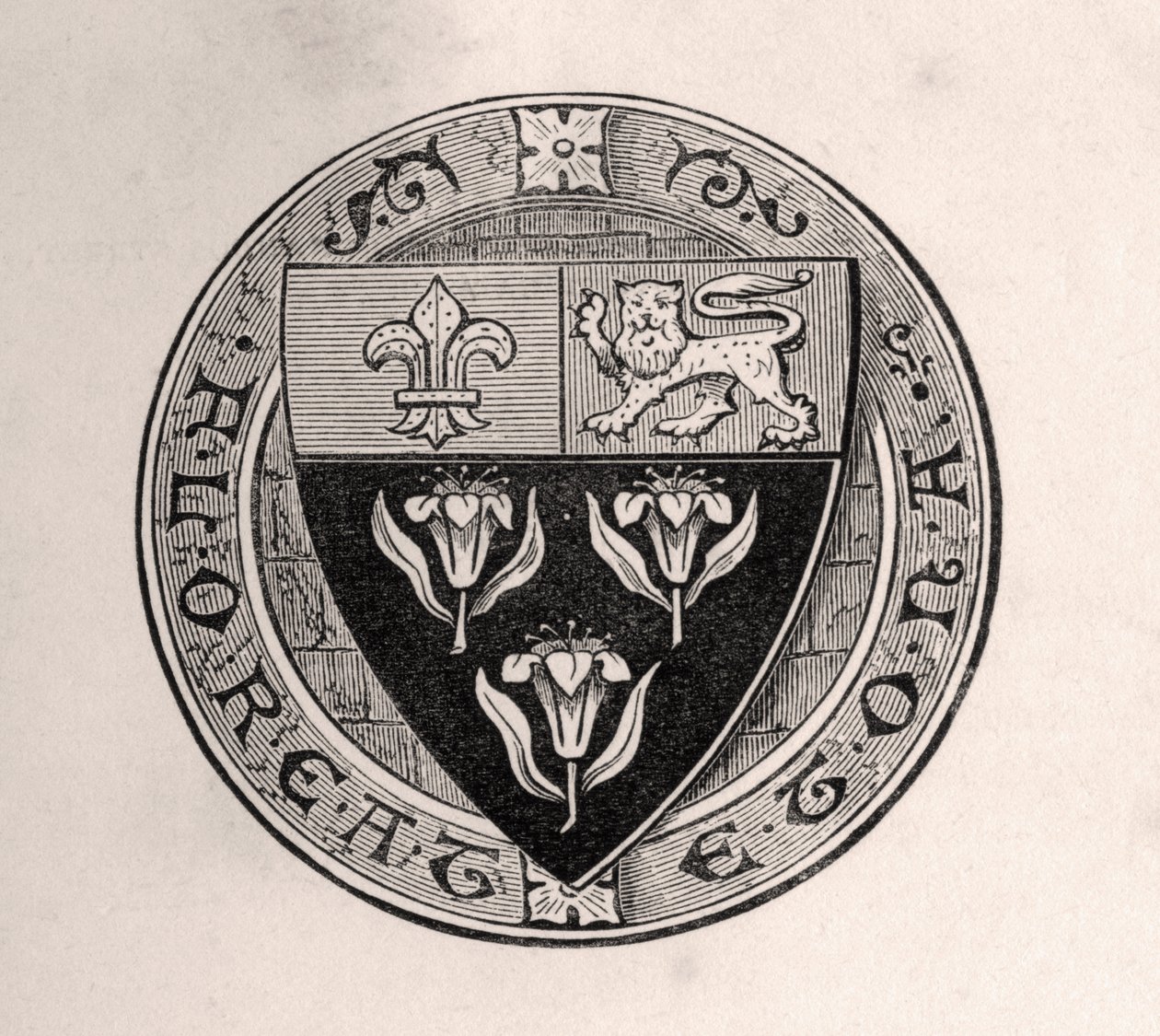 Eton kalkanı, okul sloganı ile yuvarlanır, Sir Edward Creasy