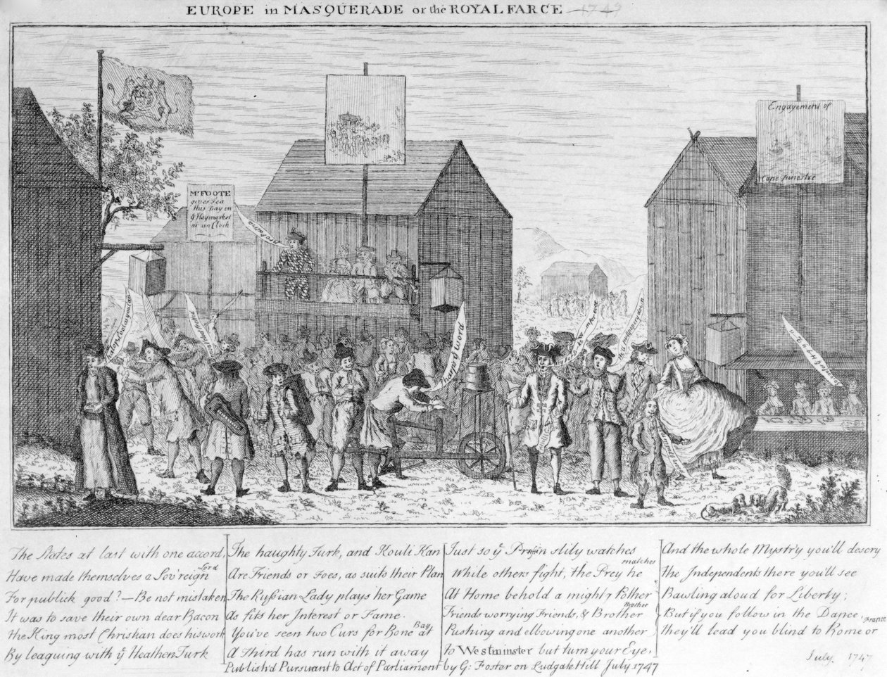 Maskeli Baloda Avrupa veya Kraliyet Farce, G. Foster, 1747 by English School