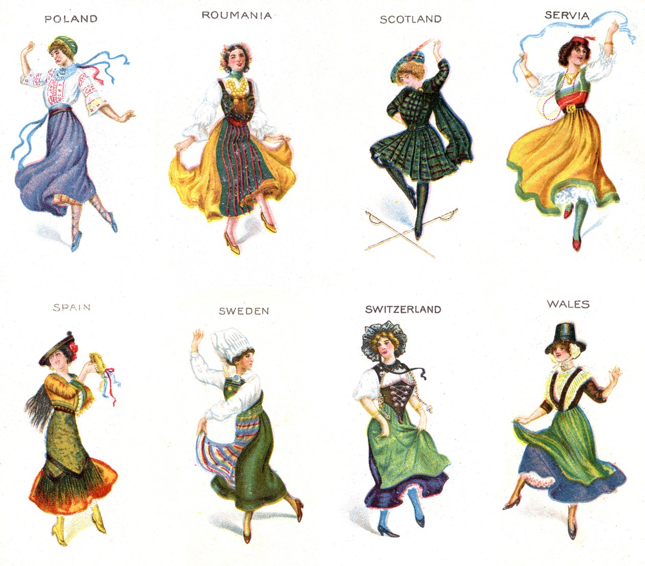 Avrupalı Dansçılar, sigara kartları, 1915 (ayrıca bkz. 473602) by English School