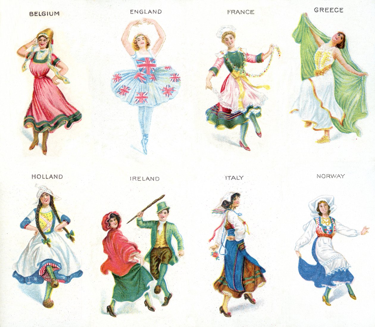 Avrupalı Dansçılar, sigara kartları, 1915 (ayrıca bkz. 473603) by English School