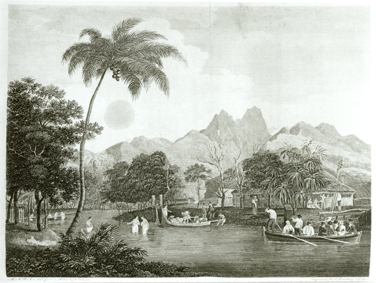 Bir Tahiti köyündeki Avrupalı misyonerler, 1796-98 Yıllarında Gerçekleştirilen Güney Pasifik Okyanusu