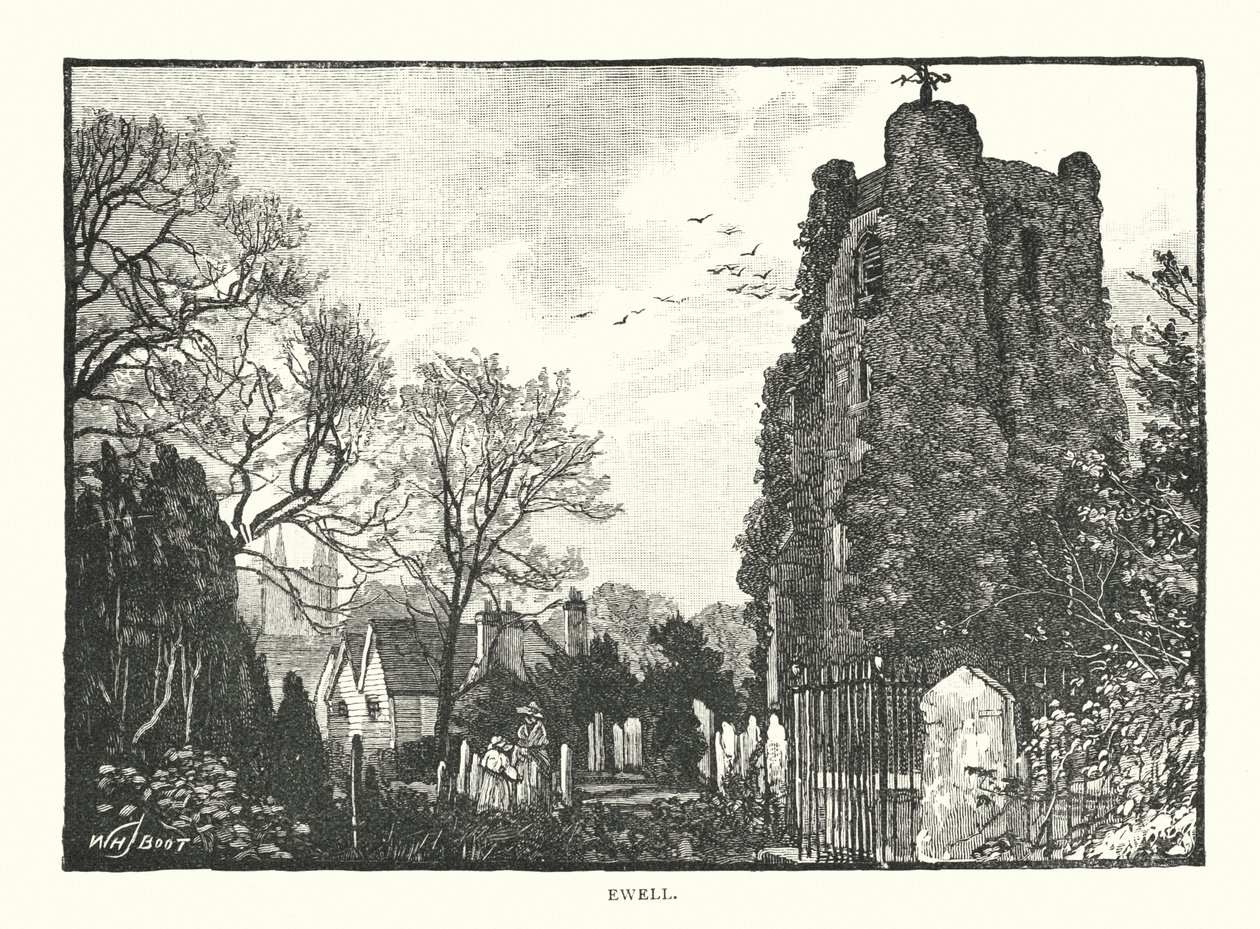 Ewell (gravür) by English School
