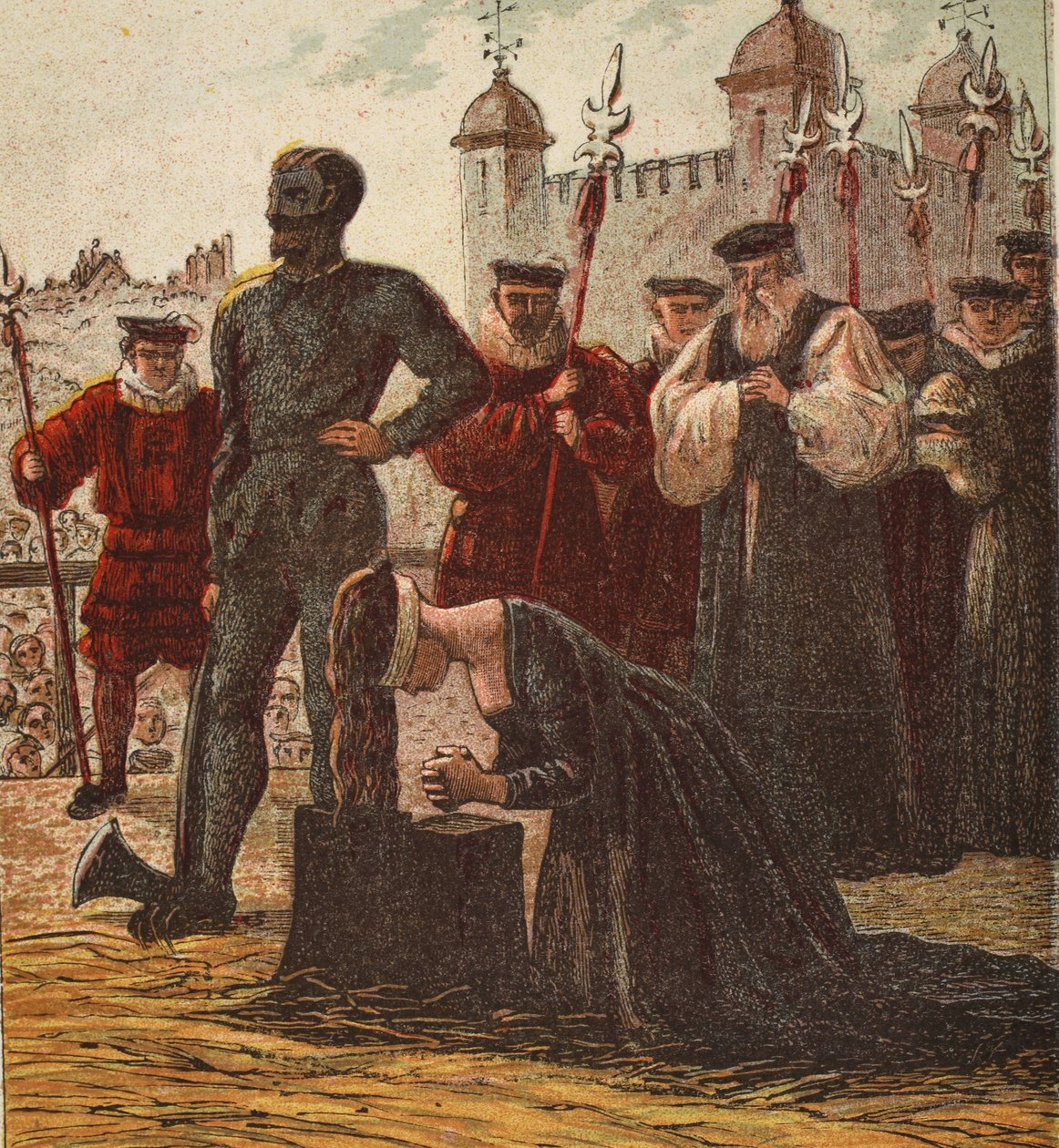 Leydi Jane Gray'in İnfazı, pub. 1890 (renkli litografi) by English School