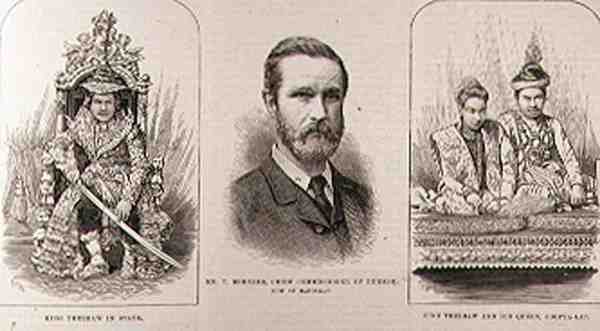 Yukarı Burmah Seferi: Eyalette Kral Theebaw (1858-1916), Burmah Baş Komiseri Bay T. Bernard, şu anda Mandalay