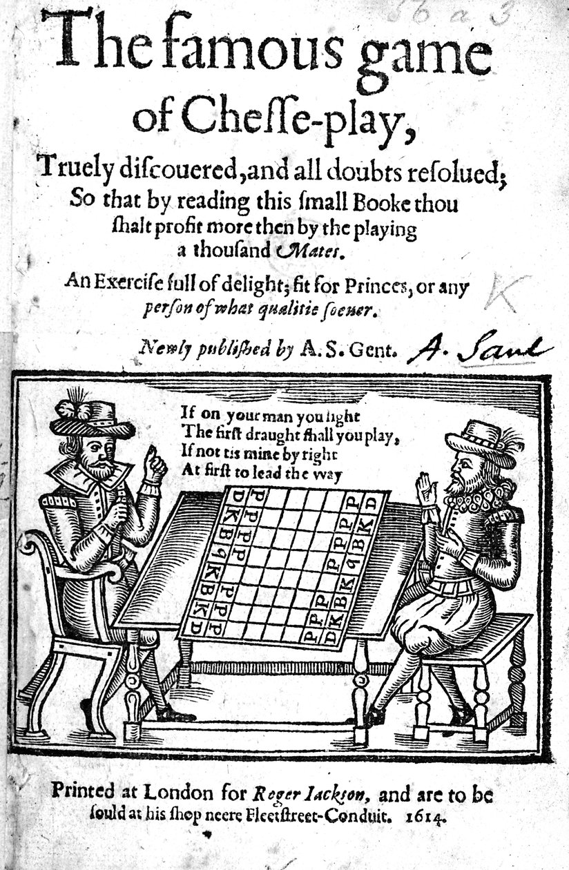 Ünlü Satranç Oyunu, 1614 (tahta baskı) by English School