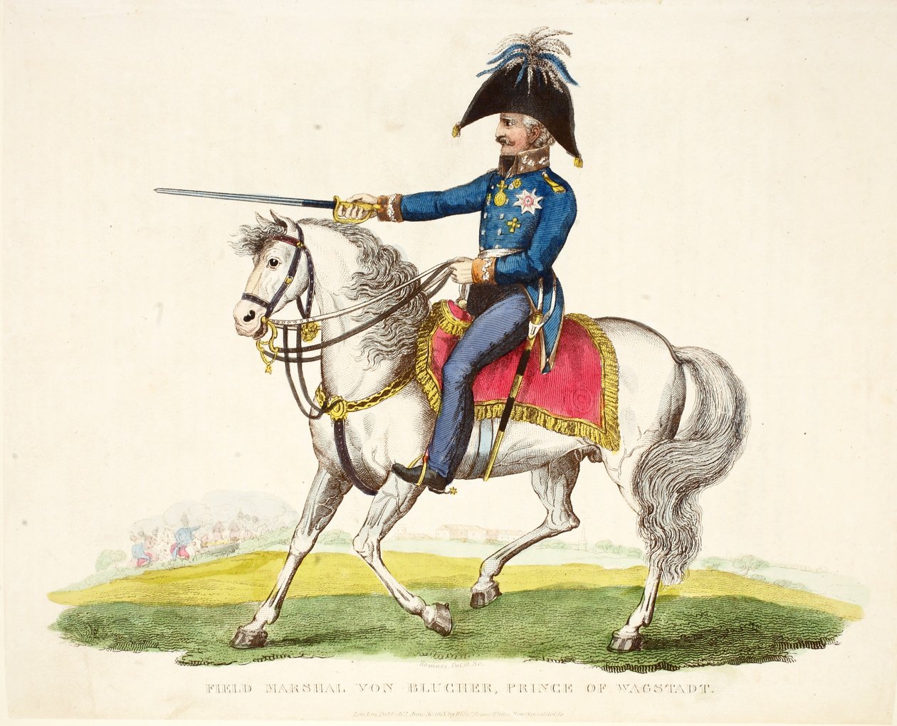 Field Marshall von Blucher, Wagstadt Prensi, pub. Richard Evans, engr Romney, William Mudford