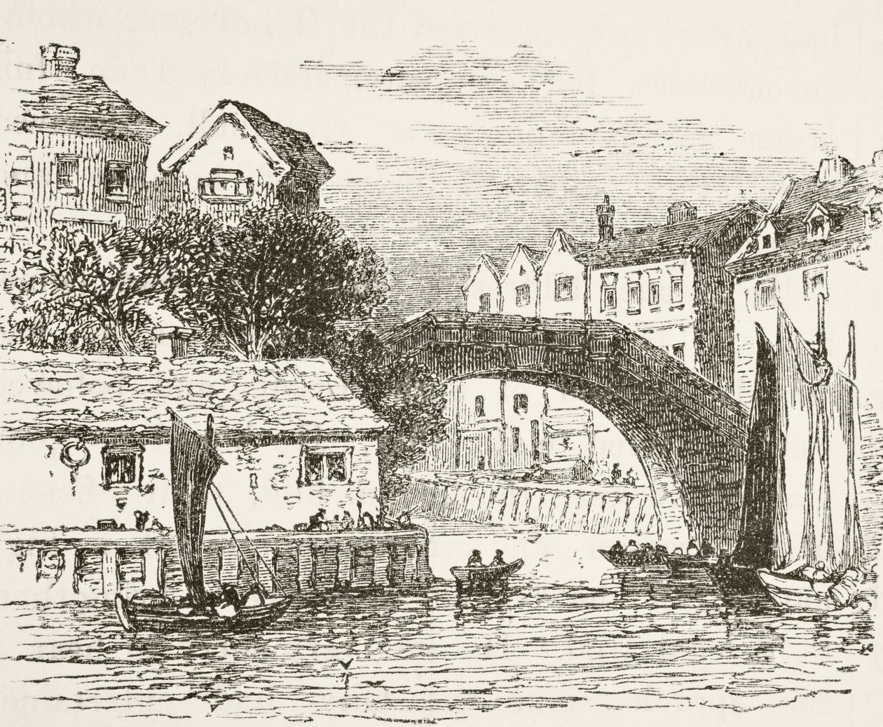Fleet Bridge, 17. yüzyılda Londra, William Hickman Smith Aubrey (1858-1916) tarafından yayınlanan 