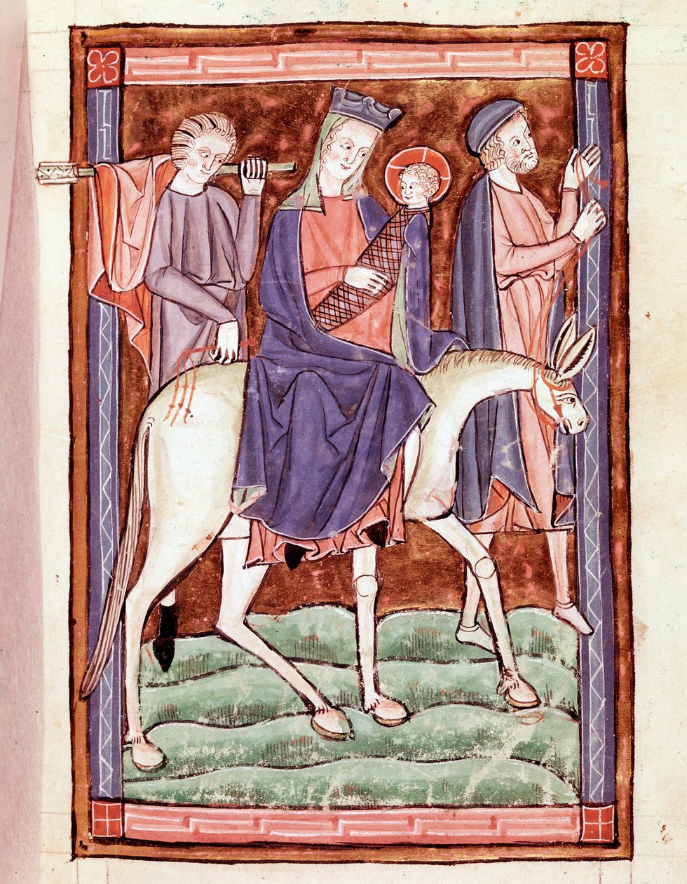 Flight into Egypt Sayfa, 13. yüzyıla ait Venedik, Biblioteca Marciana'nın İngilizce bir el yazmasından alınmıştır. by English School