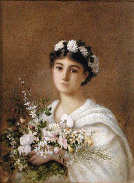 Flora, c.1900 (kağıt üzerine suluboya) by English School