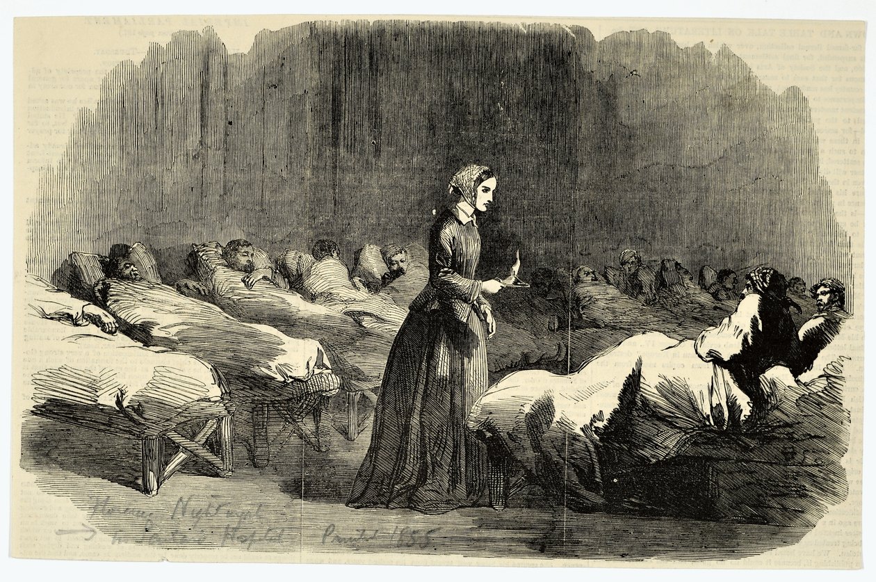 Barrack Hastanesinde Florence Nightingale, Üsküdar, 1855 by English School