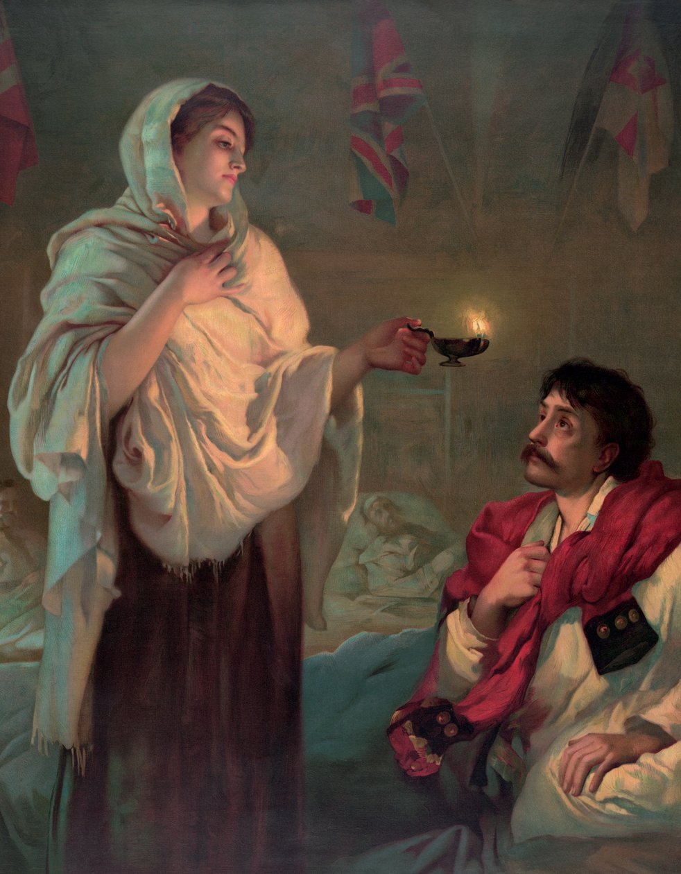 Yağ Lambası ile Florance Nightingale by English School