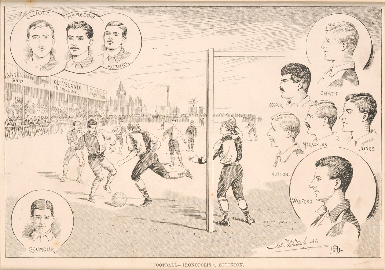 Futbol - Ironopolis - Stockton, 1892 by English School