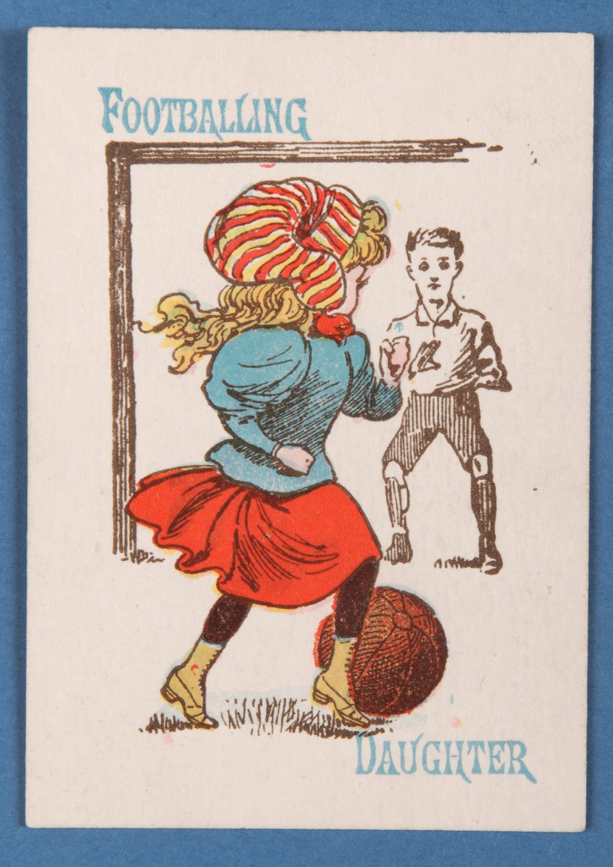 Futbol Kızı, Mutlu Aileler kart oyunundan, c.1890-1900 by English School
