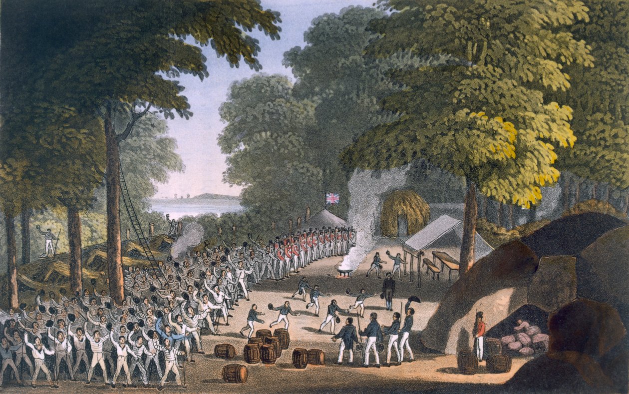 Fort Maxwell, 1820 (renkli aquatint) by English School