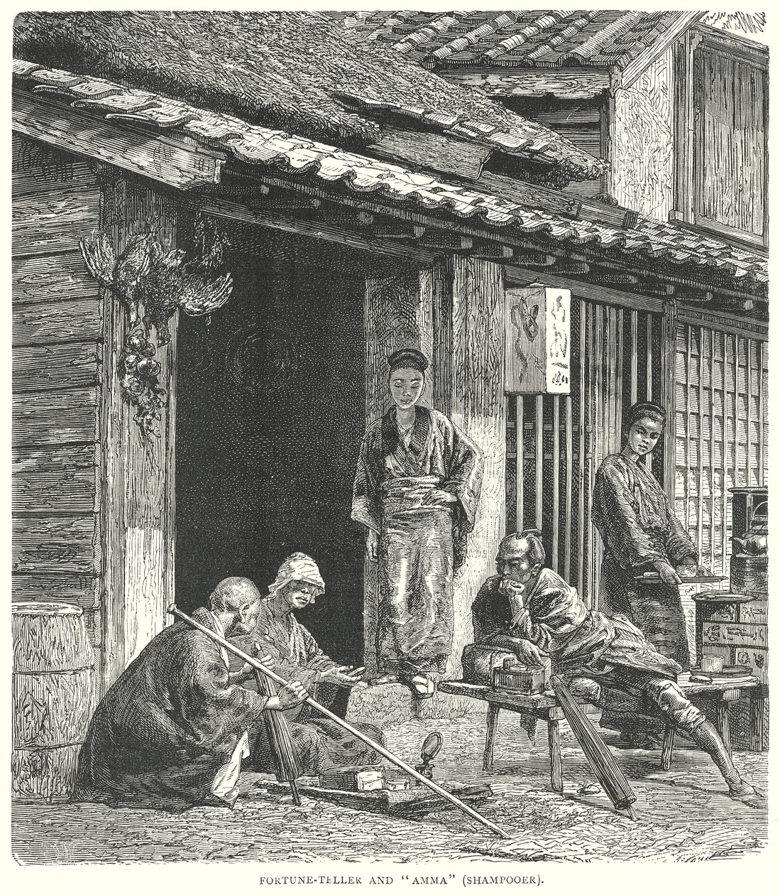 Falcı ve "Amma" (Şampuanlayıcı) (gravür) by English School