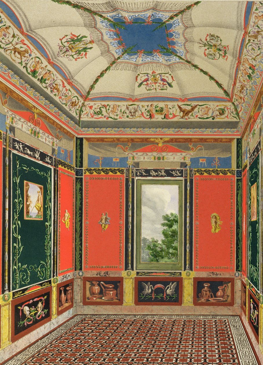 Ludwig Gruner (1801-82) ve Anna Brownell Jameson (1794-1) tarafından Buckingham Sarayı Arazisindeki Bahçe Köşkünün Süslemelerinden Buckingham Sarayı Yazlık Evi