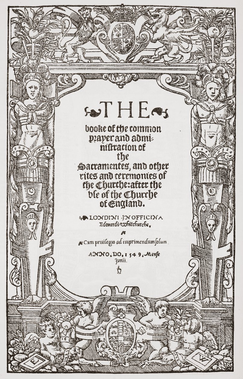 Frontispiece, Ortak Dua Kitabı, 1549 by English School