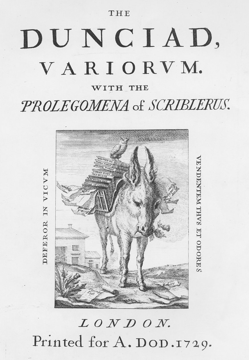 Alexander Pope tarafından yazılan The Dunciad Variorum
