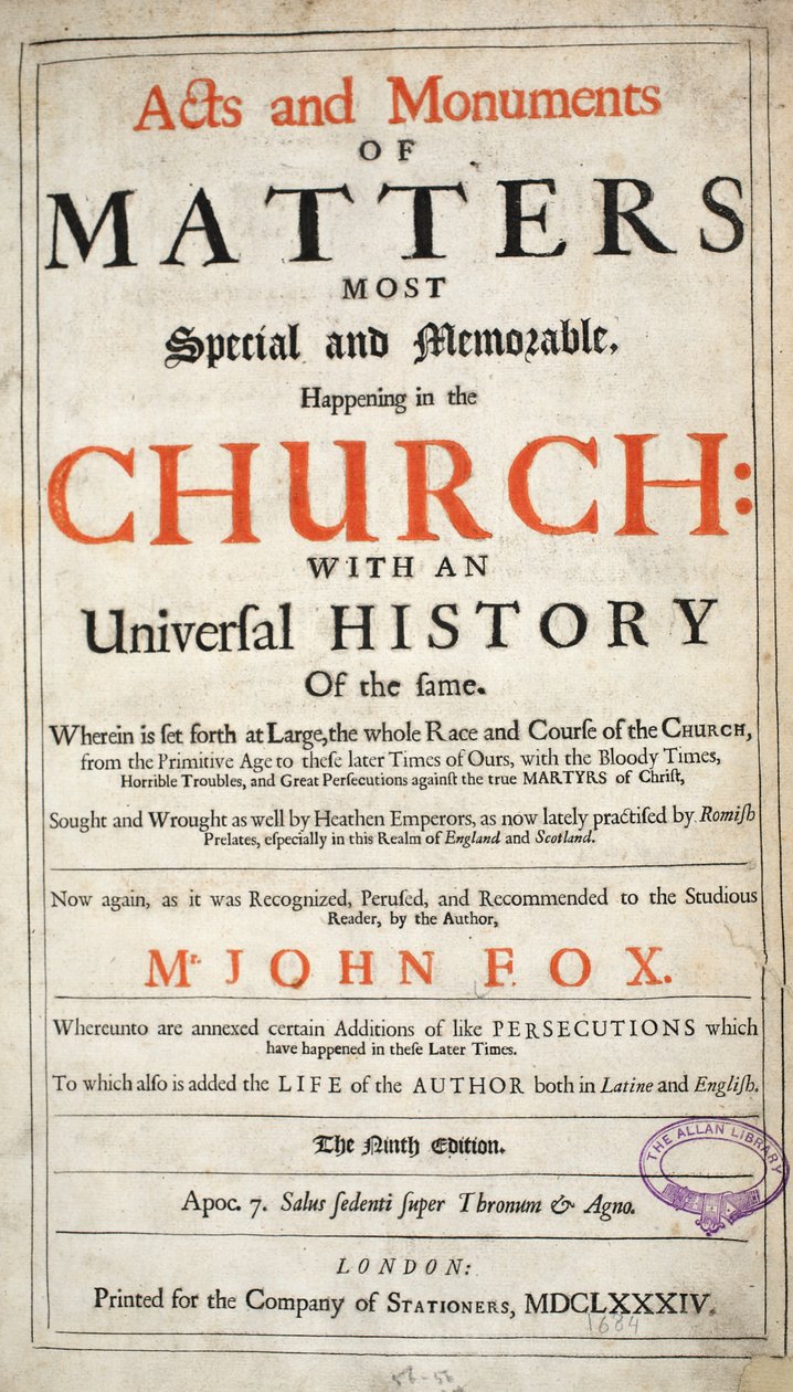 Frontispiece , John Foxe