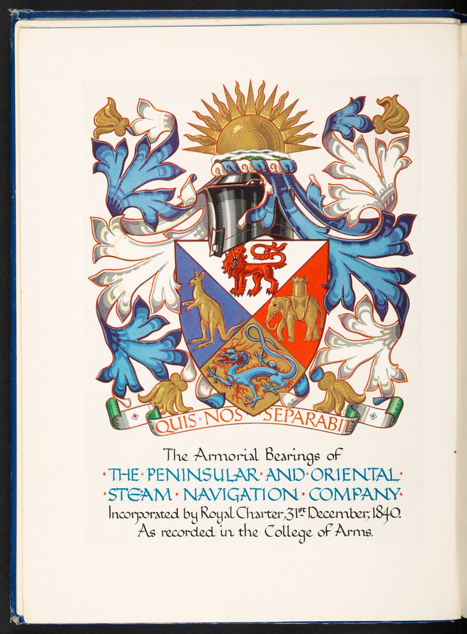 31 Aralık 1840, Royal Charter tarafından kurulan Yarımada ve Oriental Steam Navigation Company