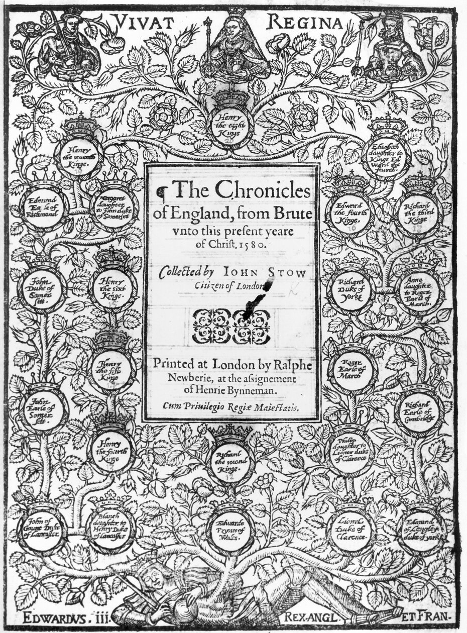 John Stow tarafından yazılan The Chronicles of England (İngiltere Günlükleri) (c.1525-1605), 1580 by English School