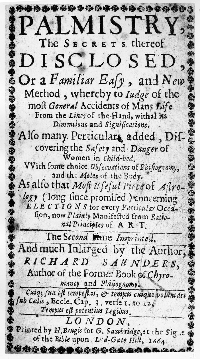 El Falı, Bunun Sırları Richard Saunders Tarafından Açıklandı, 1664 by English School