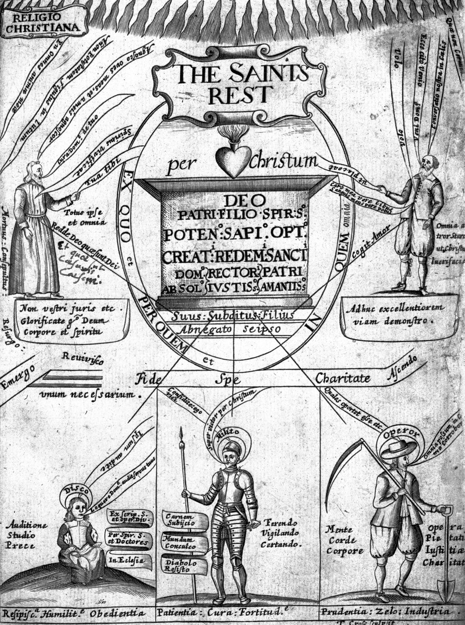 Richard Baxter tarafından The Saints Everlasting Rest kitabının ön yüzü by English School