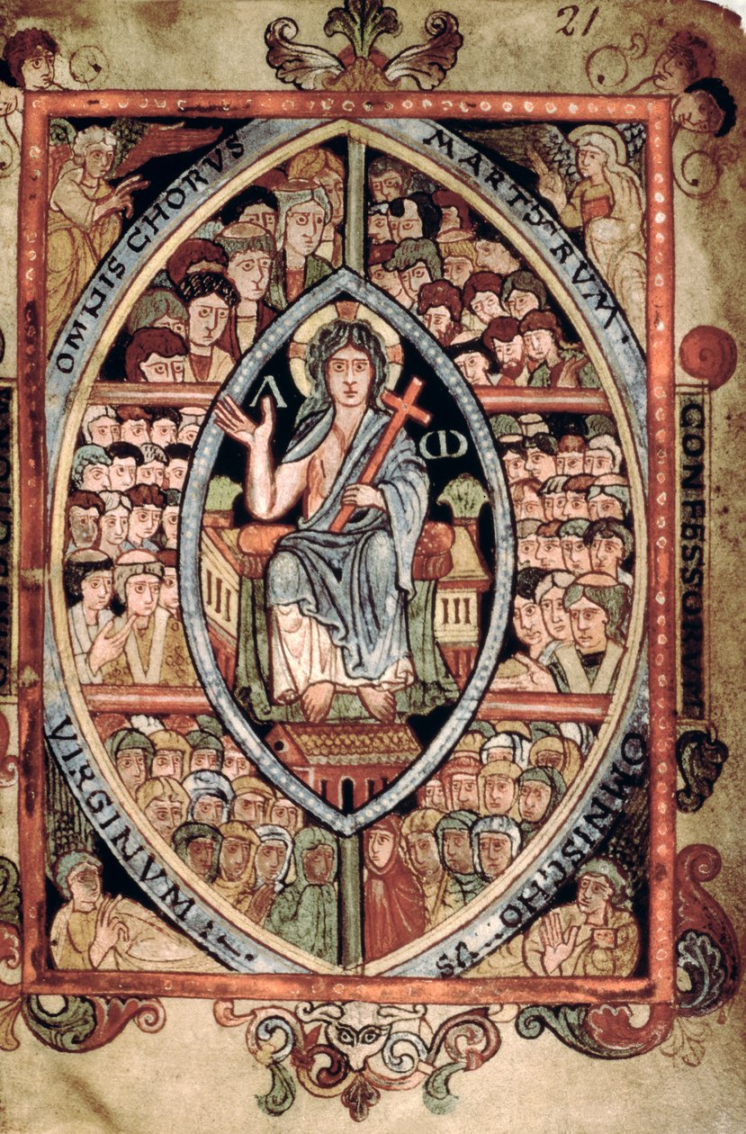 Galba A XVIII f.21r, Majesteleri İsa, Athelstan Psalter