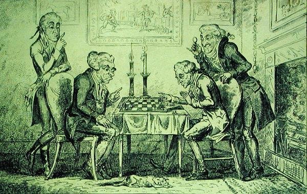 George Cruikshank (1792-1878) tarafından kazınmış Satranç Oyunu, 1 Ağustos 1835