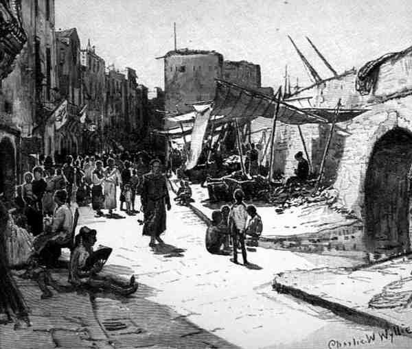 Garibaldi Caddesi, Taranto, İtalya, Charles William Wyllie (1853-1923) tarafından kazınmış 