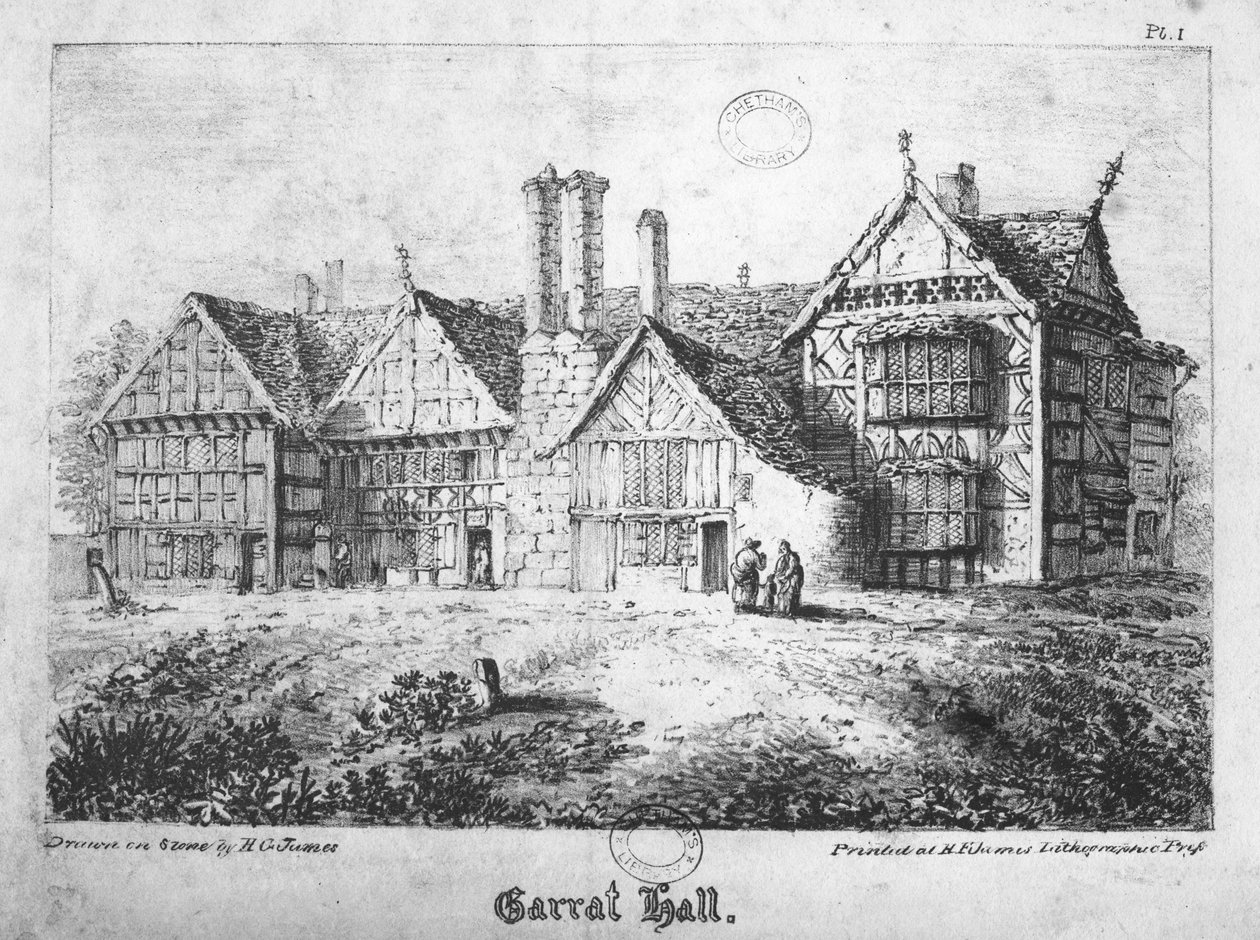 Garrat Hall, Manchester, H.G. James tarafından oyulmuş, 18. yüzyılın sonlarında by English School