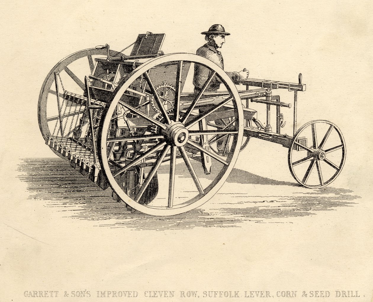 Garrett and Sons, Geliştirilmiş Cleven Row Suffolk Kol Mısır ve Ekim Mibzeri by English School