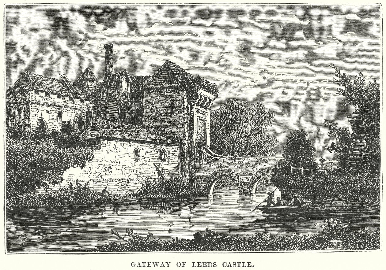 Leeds Kalesi Geçidi (gravür) by English School