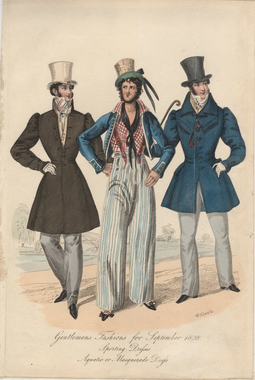 Eylül 1828, 1828 için centilmenler modası by English School