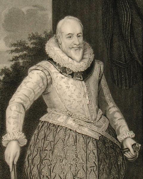 George Carew (1555-1629) Totnes Kontu ve Clopton Baron Carew (gravür) by English School