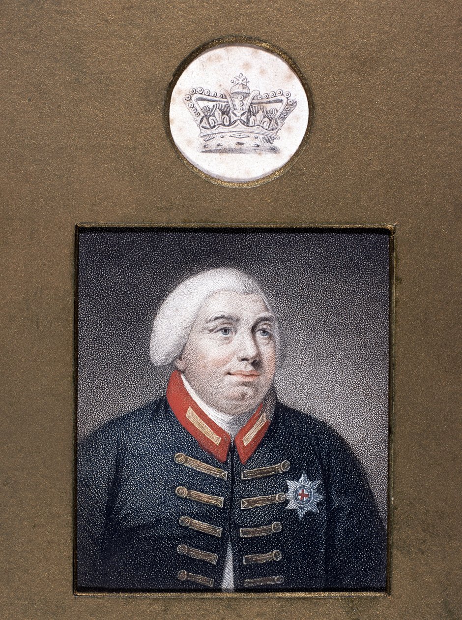 George III (1738-1820), Windsor Üniforma, c.1790 (renkli noktalı gravür) by English School
