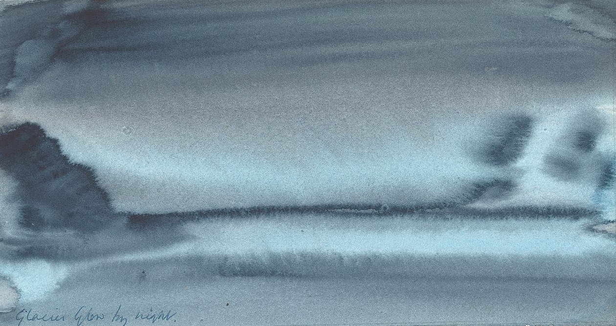 Glacier Glow by Night, 1934-37 (kağıt üzerinde wc) by English School