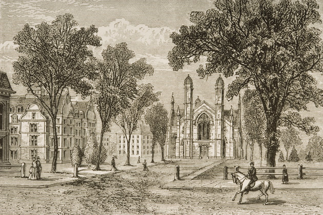 Gore Hall, Harvard Üniversitesi, c.1870, Dini Yol Cemiyeti tarafından yayınlanan 