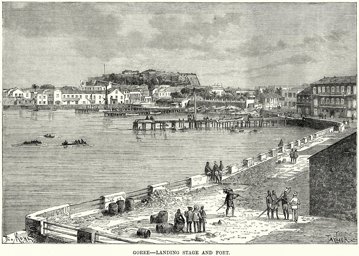 Goree - Çıkarma Aşaması ve Kale (gravür) by English School