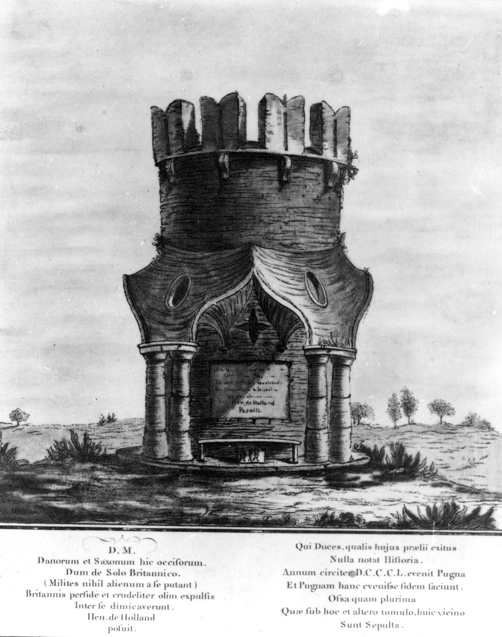 Hackendown Anıtı, J. Basire tarafından oyulmuş, 1780 (aquatint gravürlü) by English School