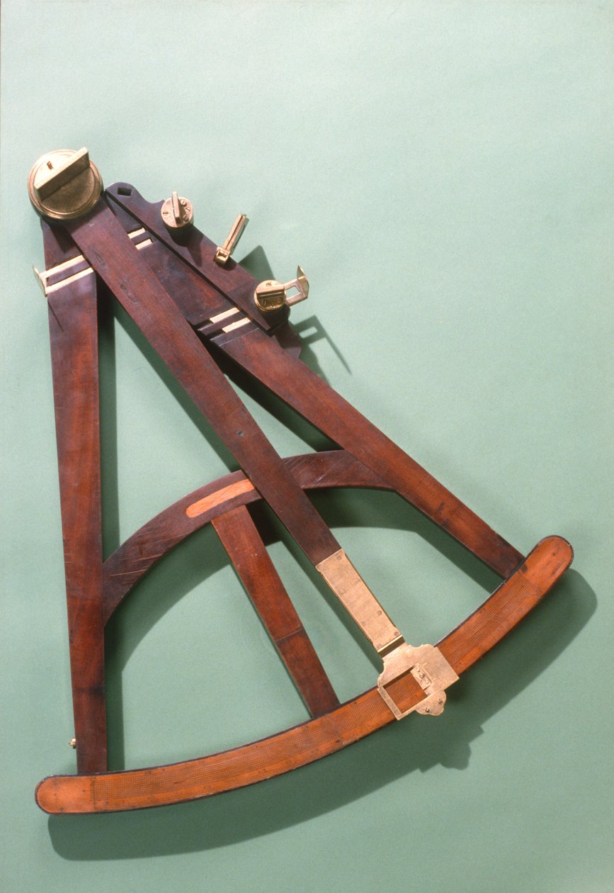 Enine şimşir ölçekli Hadleys kadran, c.1750 (pirinç ve ahşap) by English School