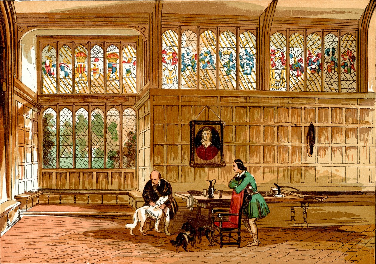 Hall at Ockwells, Berkshire (renkli gravür) by English School