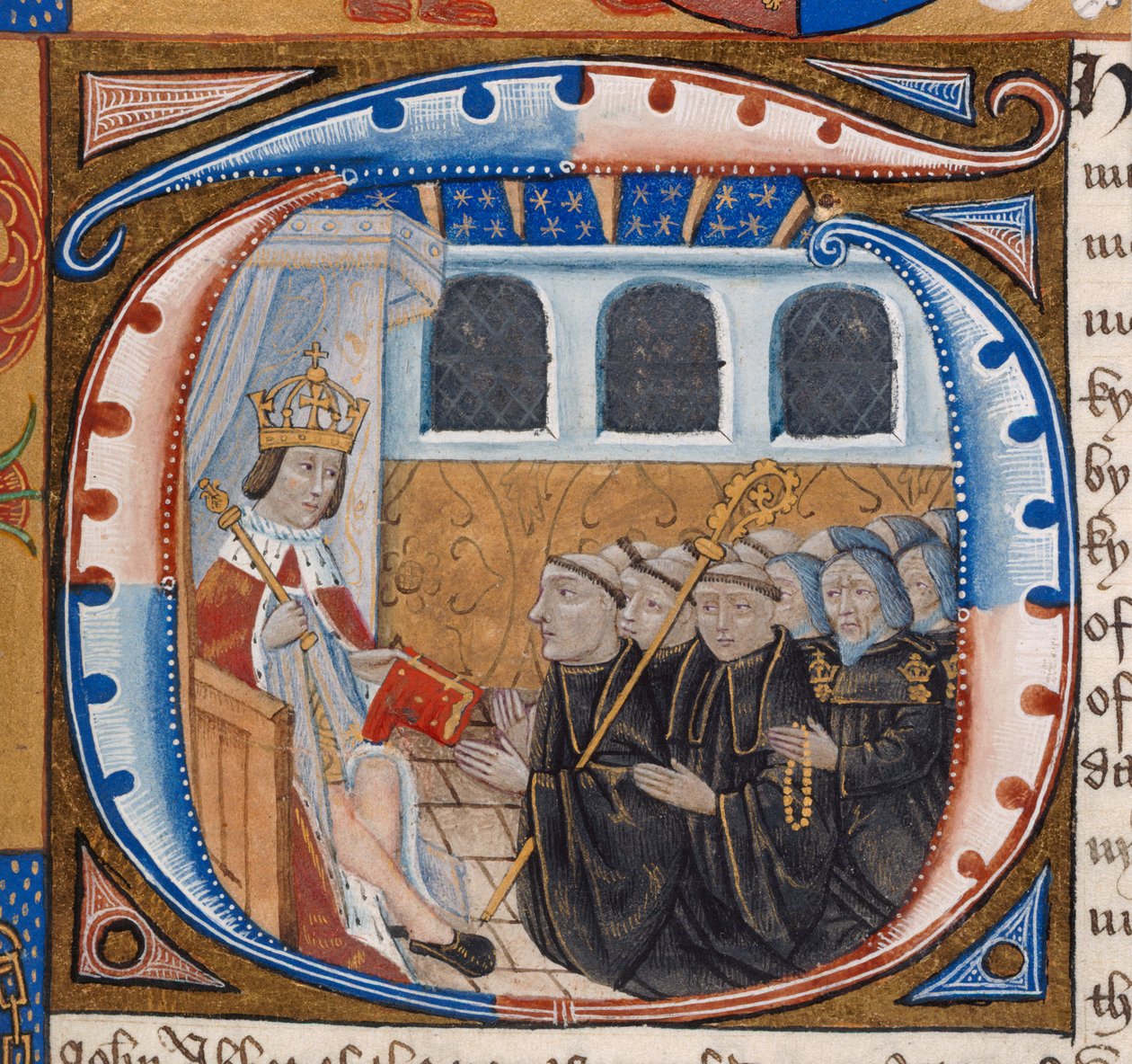 Harley 1498, f.59 Kral VII. by English School