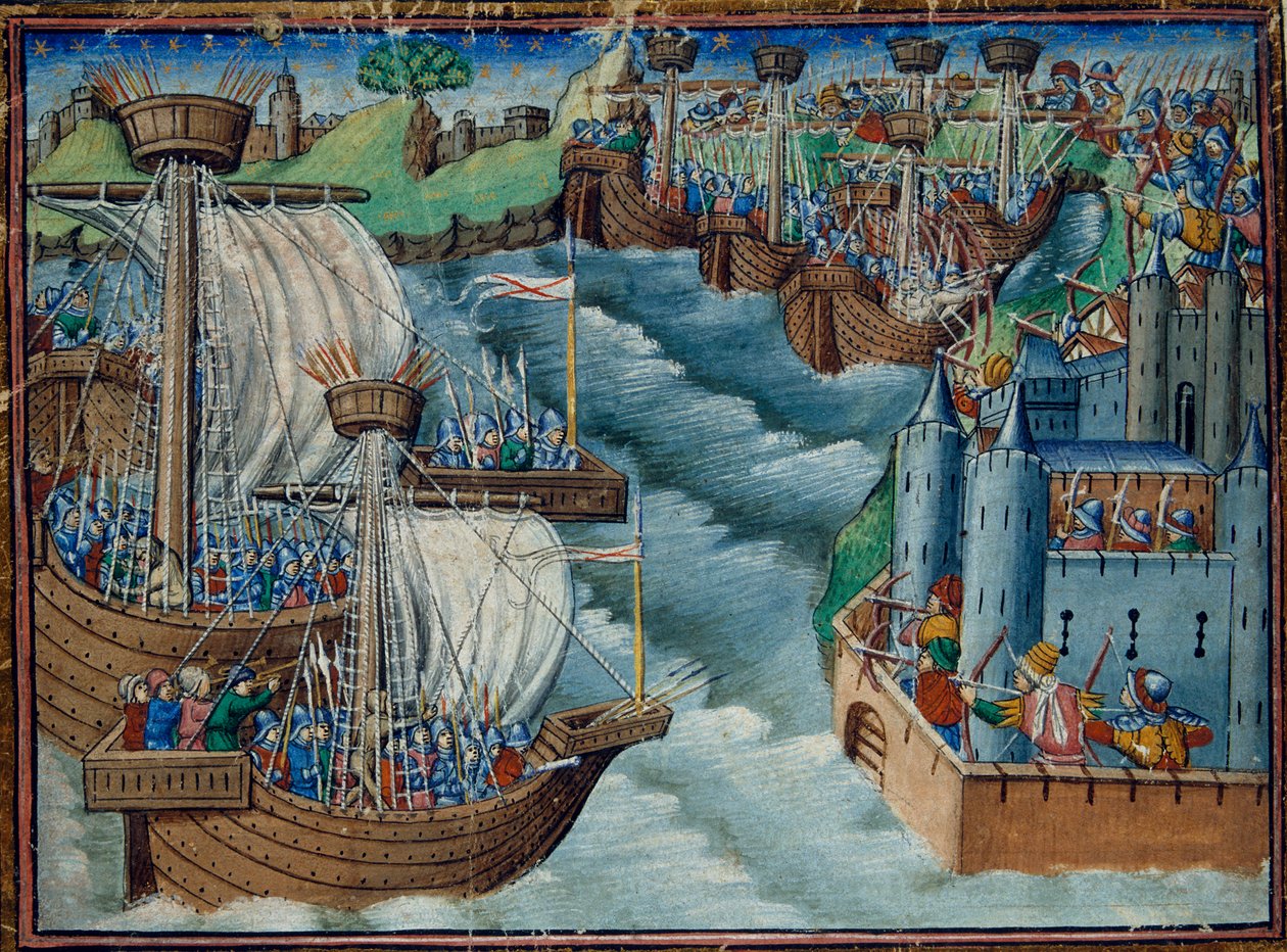 Harley 326, f.29v Hıristiyan filosu, Üç Kralın Oğulları
