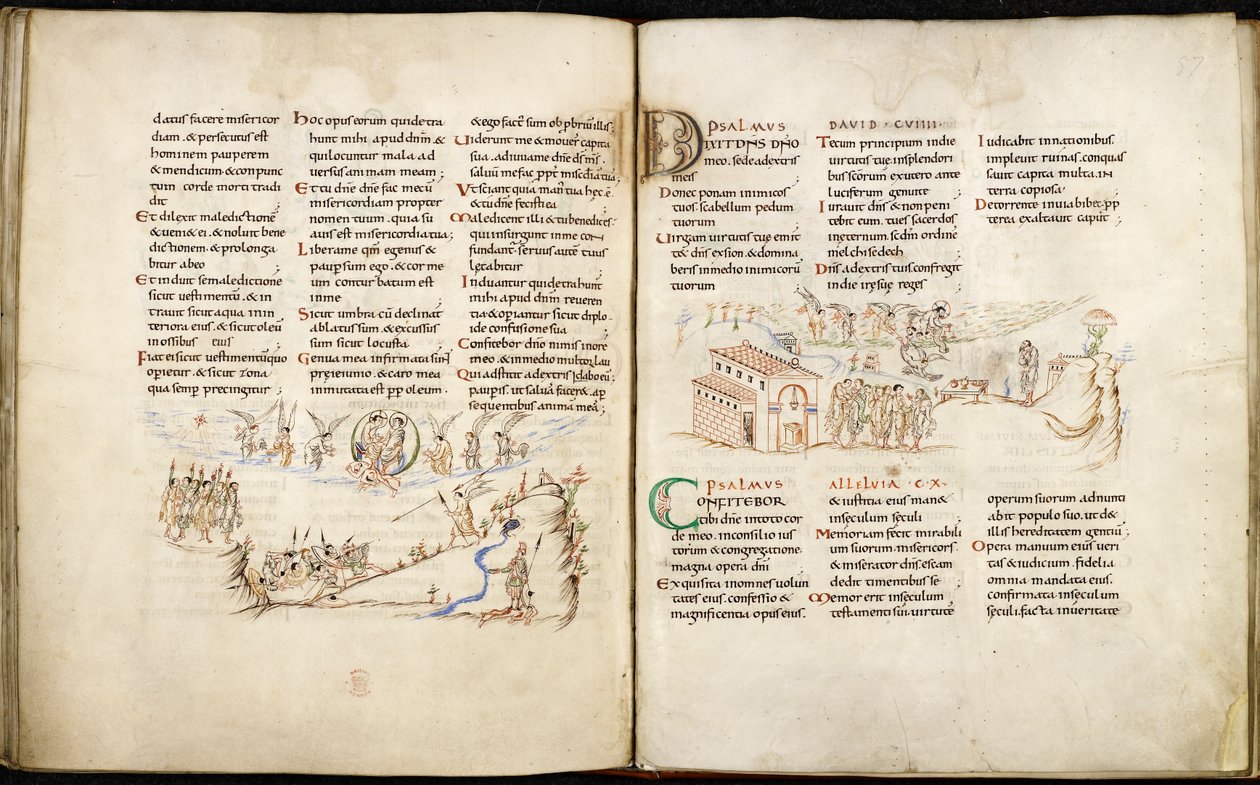 Harley 603 ff.56v-57, Harley Psalter