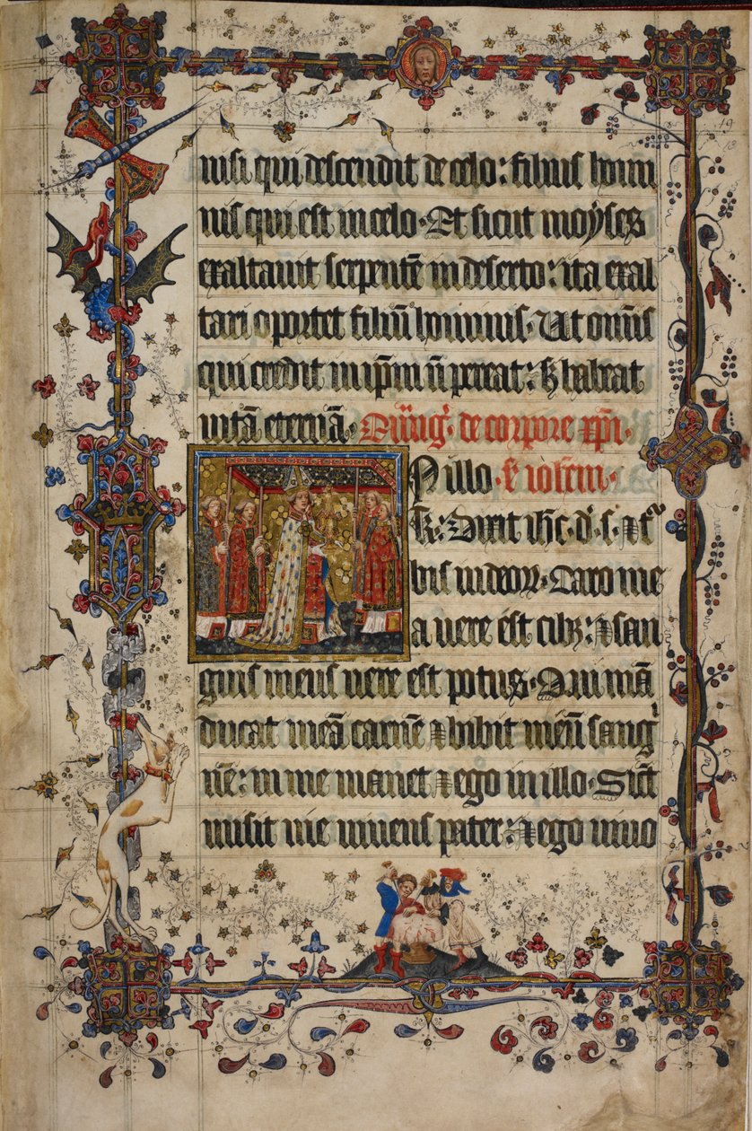 Harley 7026, f.13 The Feast of Corpus Christi, Lovel Lectionary