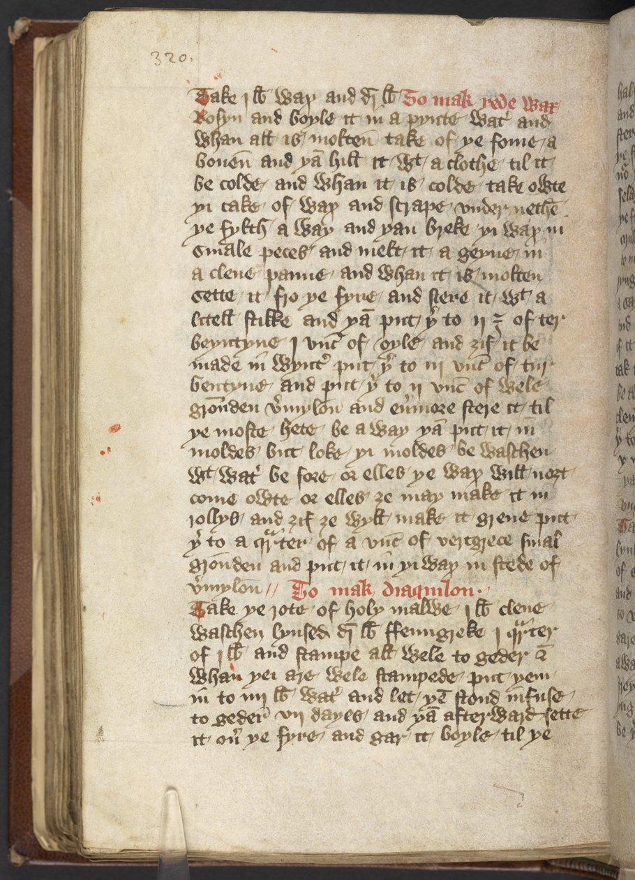 Harley MS 2378 Tıbbi ve mutfak tarifleri, c.1395 (parşömen üzerine mürekkep) by English School