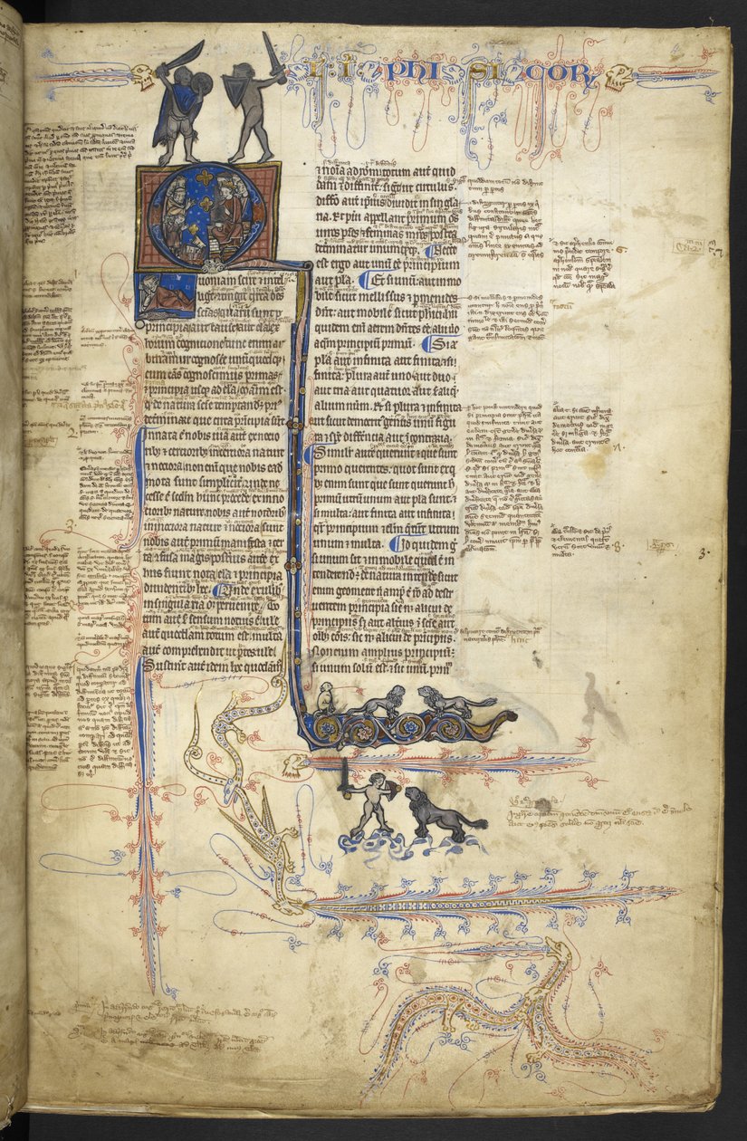 Harley MS 3487, f.4r Aristoteles Physica, 