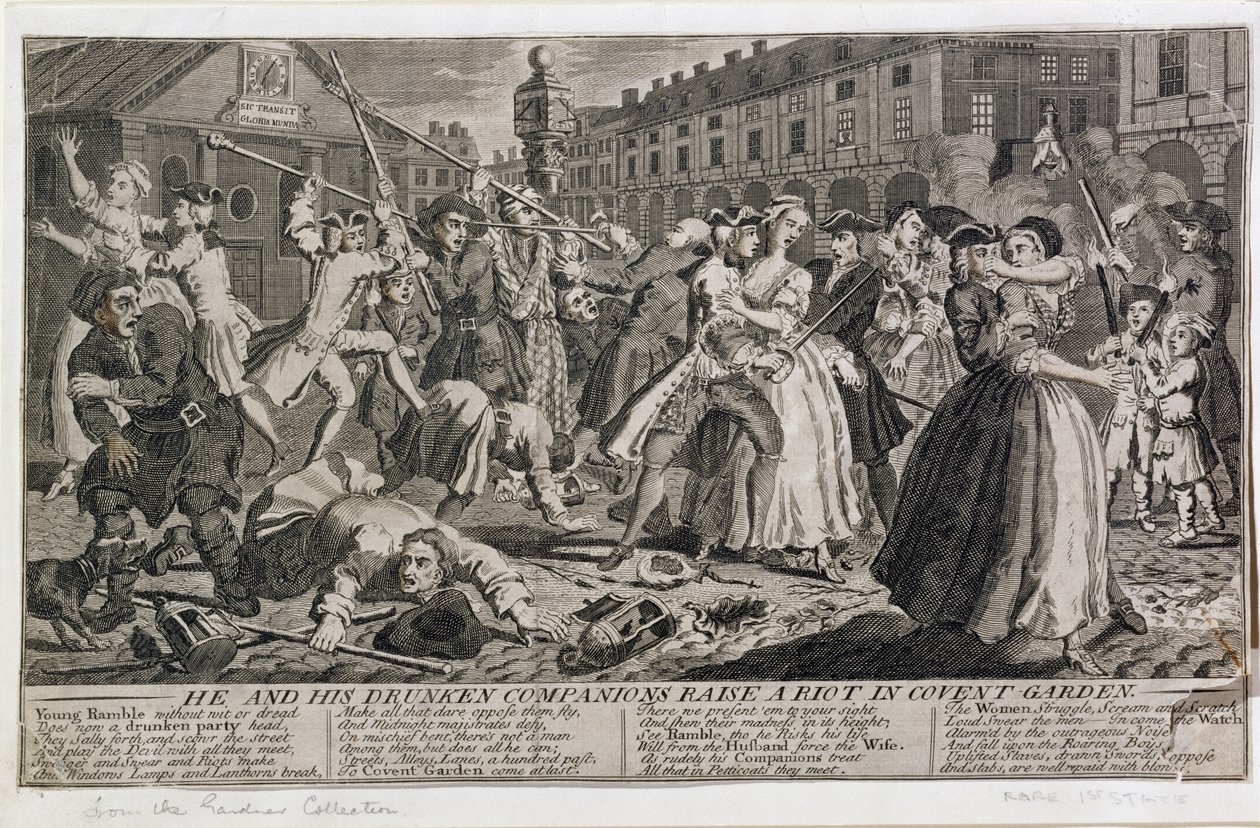 O ve Sarhoş Arkadaşları Covent Garden'da İsyan Çıkardı, 1735 by English School